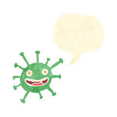 cartoon germ with speech bubble