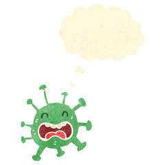 virus retro cartoon character