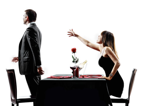 Couples Lovers Dating Dinner  Dispute Separation 