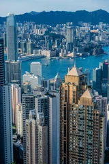Foto op Canvas Hong Kong Bay Central skyline cityscape © snaptitude