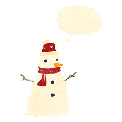 retro cartoon snowman