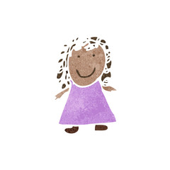 child's drawing of a happy girl