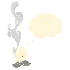 funny cartoon skull with mustache