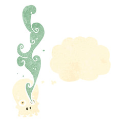 cartoon spooky smoking skull