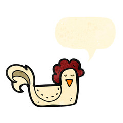 cartoon chicken with speech bubble