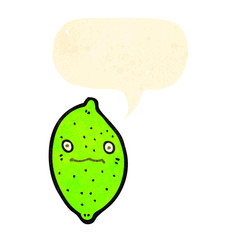 cartoon lime with speech bubble