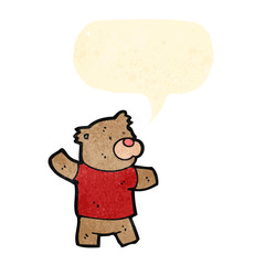 cartoon teddy bear with speech bubble