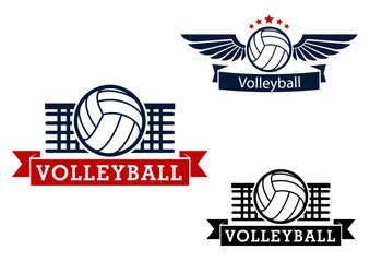 Volleyball emblems with game items