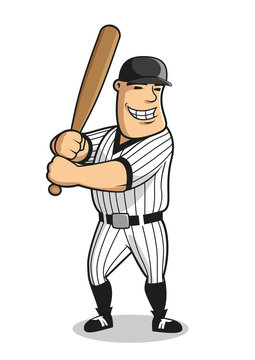 Cartoon baseball player character with bat