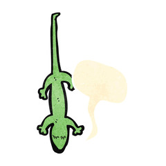 Obraz premium cartoon lizard with speech bubble