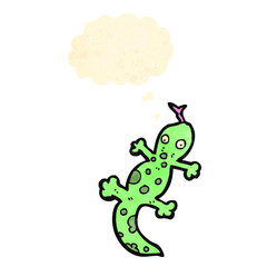 cartoon lizard with thought bubble