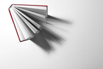 Blank book on white background