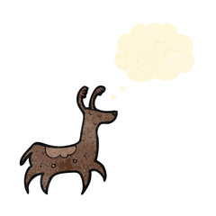 cartoon deer with thought bubble