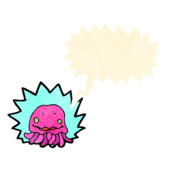 cartoon jellyfish with speech bubble