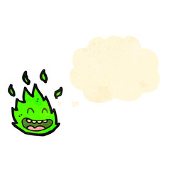 little green flame cartoon