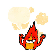 cartoon talking fire symbol