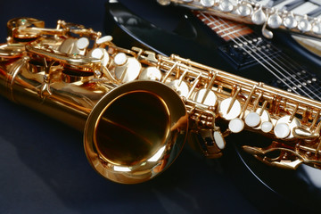 Obraz na płótnie Canvas Musical instruments, closeup