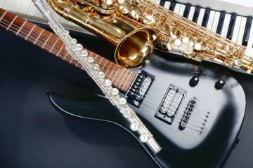 Musical instruments, closeup