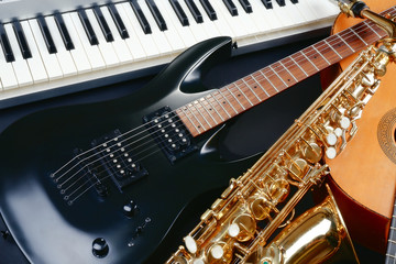 Fototapeta na wymiar Musical instruments, closeup