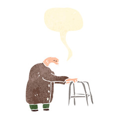 retro cartoon elderly man