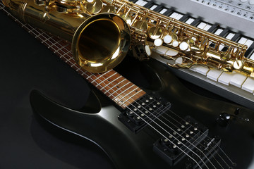 Naklejka premium Musical instruments, closeup