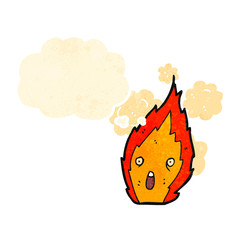 cartoon fire symbol with face