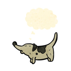 cartoon dog with thought bubble