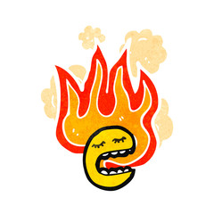 flaming face symbol cartoon