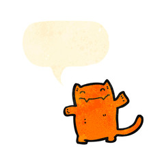 cartoon cat with speech bubble