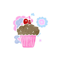 retro cartoon cupcake