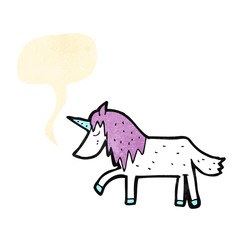 cartoon unicorn with speech bubble