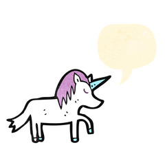 cartoon unicorn with speech bubble
