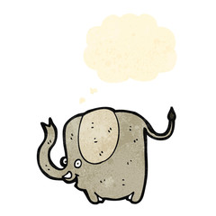 funny cartoon elephant with thought bubble