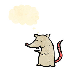 cartoon rat with thought bubble