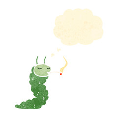 cartoon caterpillar smoking cigarette