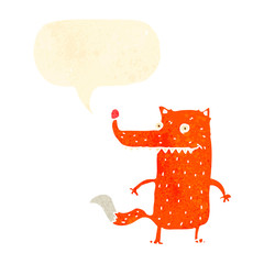 cartoon fox with speech bubble