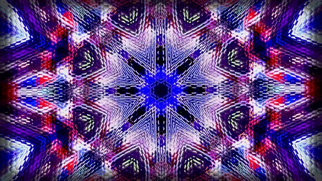 Beautiful background pattern made from glowing lights and kaleidoscope filter