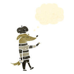 cool french dog retro cartoon