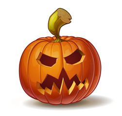 Cartoon vector illustration of a Jack-O-Lantern pumpkin curved in a scary expression, isolated on white. Neatly organized and easy to edit EPS-10