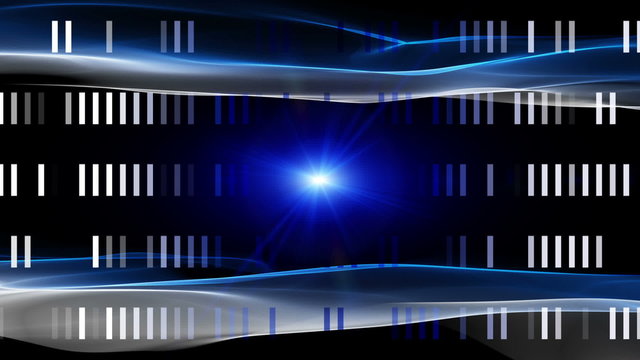 futuristic animation – moving wave object, lights and background – loop HD 1080p