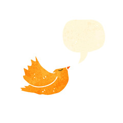 cartoon bird with speech bubble