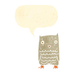 retro cartoon owl