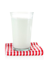 Glass of milk, isolated on white