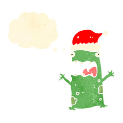 cartoon christmas party frog