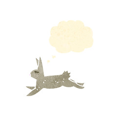 retro cartoon running rabbit