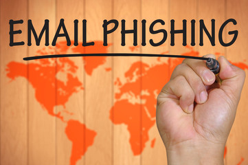 hand writing email phishing