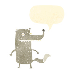 retro cartoon wolf