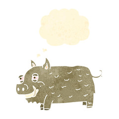 retro cartoon boar
