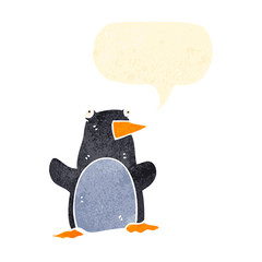 funny retro cartoon penguin
