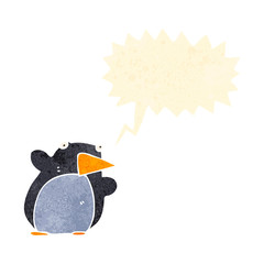funny retro cartoon penguin